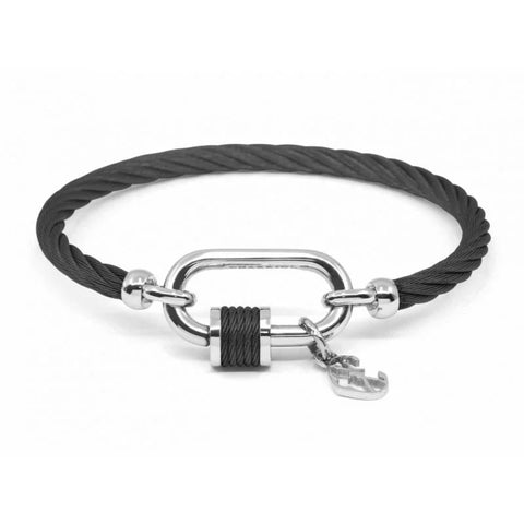 Bangle 'Forever Lock' in Black and Steel (04-301-1139-29)