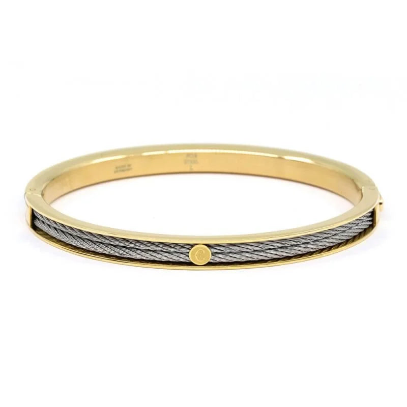 Charriol Forever Thin Bangle | Yellow Gold | Ref 04-104-1139-7