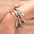 Charriol Forever Waves Charms Bangle — Stainless Grey & Yellow Gold — Ref. 04-104-1139-15 — view 2