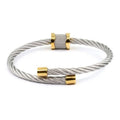 Charriol Forever Waves Charms Bangle — Stainless Grey & Yellow Gold — Ref. 04-104-1139-15 — view 4