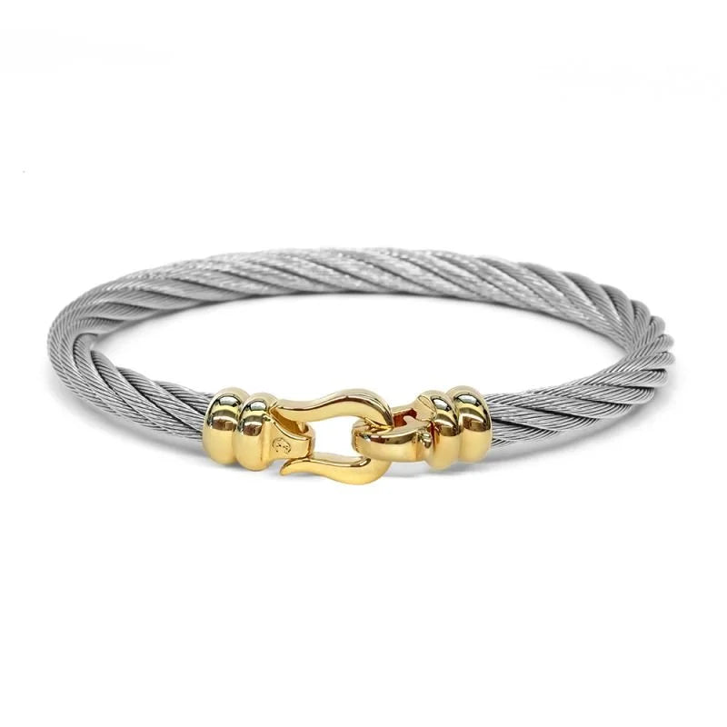 Bangle 'Xmas at the beach' Ibiza in Stainless Grey and Yellow Gold (04-104-1214-5)