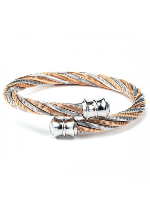 Bangle - 'Celtic' in Stainless Grey and Rose Gold (04-901-1217-0)