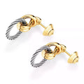 Charriol Celtic® Knot Earrings — Stainless Grey & Yellow Gold — Ref. 03-104-1277-0 — view 2