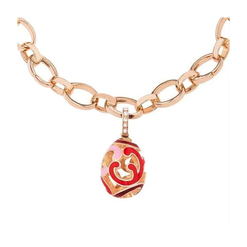 Fabergé Forever Rose Gold, Diamond & Red Enamel Egg Charm