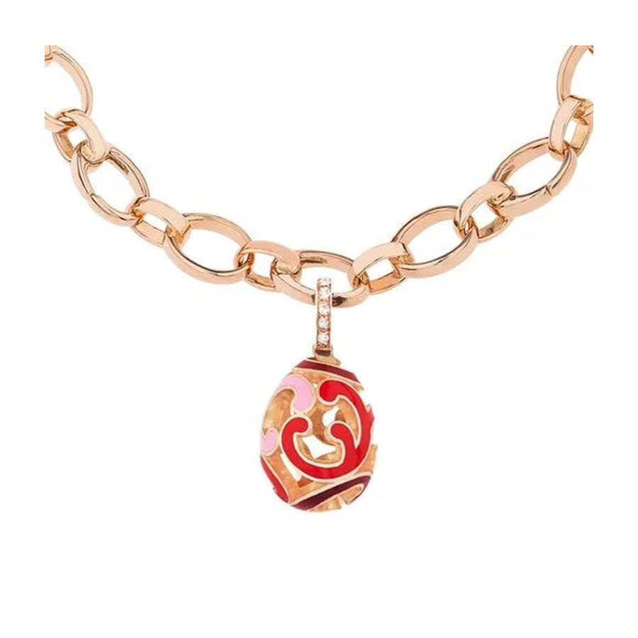 Fabergé Forever Rose Gold, Diamond & Red Enamel Egg Charm