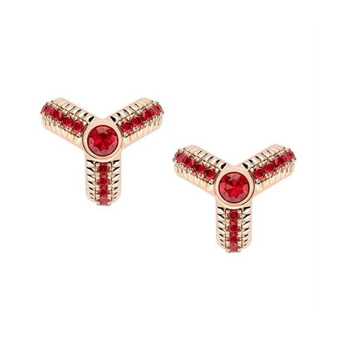 Fabergé Trio Rose Gold Ruby Fluted Earrings