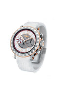 Academia Chronographe Sequentiel Titanium-Rose Gold on White Rubber Strap