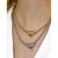 Charriol Forever Lock Necklace — Stainless Grey — Ref. 08-101-1139-29 — view 2
