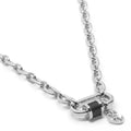 Charriol Forever Lock Necklace — Stainless Grey & Black — Ref. 08-301-1139-29 — view 3