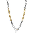 Charriol Forever Lock Necklace — Stainless Grey & Yellow Gold — Ref. 08-108-1139-29 — view 2