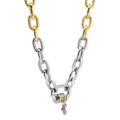 Charriol Forever Lock Necklace — Stainless Grey & Yellow Gold — Ref. 08-108-1139-29 — view 4