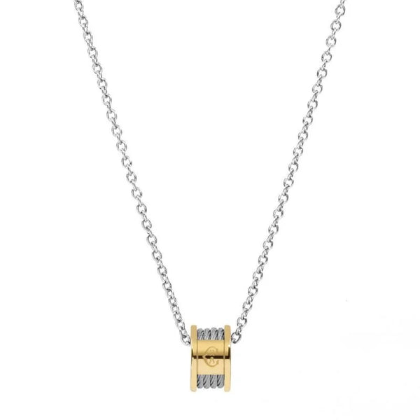 Necklace - 'Forever' in Stainless Grey and Yellow Gold (08-104-1139-8)
