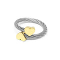 Charriol Passion Ring — Steel Cable & Yellow Gold Decor — Ref. 02-104-1271-1
