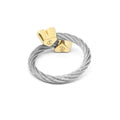 Charriol Passion Ring — Steel Cable & Yellow Gold Decor — Ref. 02-104-1271-1 — view 2