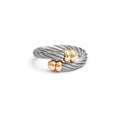 Charriol Celtic® Double Godrons Ring — Stainless Grey & Rose Gold — Ref. 02-02-171