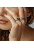 Charriol Forever Thin Ring — Stainless Grey & Rose Gold — Ref. 02-102-1139-8 — view 2