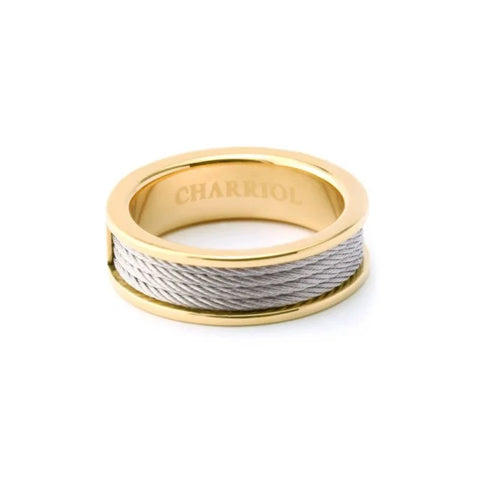 Charriol Forever Thin Ring | Steel & Yellow Gold | Ref 02-104-1139-8